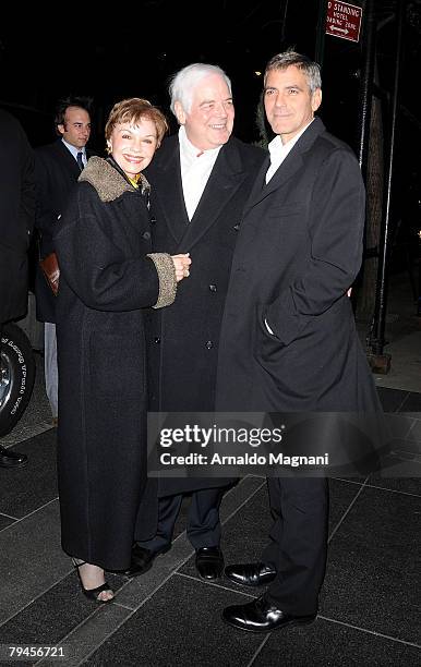 Nina Clooney, Nick Clooney and George Clooney go out for dinner on January 31, 2008 in New York City.