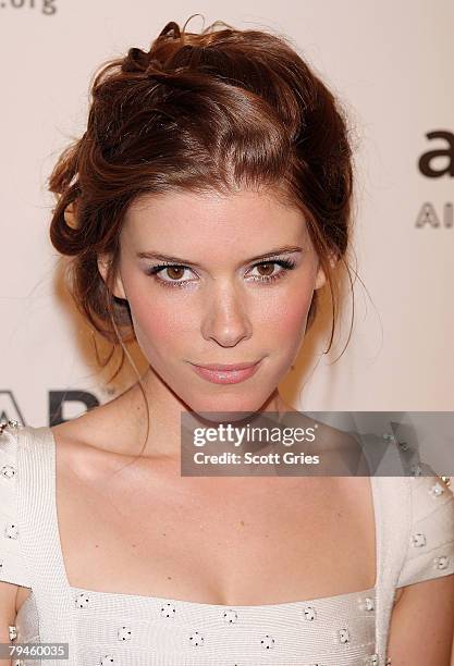 Actress Kate Mara arrives at AmfAR's 10th Annual New York Gala at Cipriani's on January 31, 2008 in New York City.