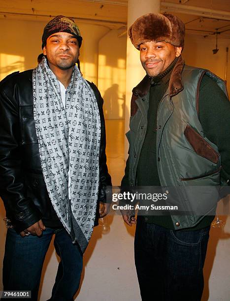 Rapper Jim Jones and music executive Damon Dash attend the presentation of the Rachel Roy Fall 2008 Collection at the Peter White Studios January 31,...