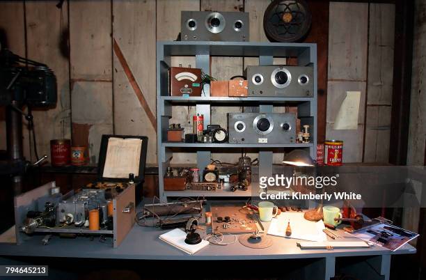 The original work bench of Hewlett-Packard founders Bill Hewlett and Dave Packard sits in a garage behind their former home where the company first...