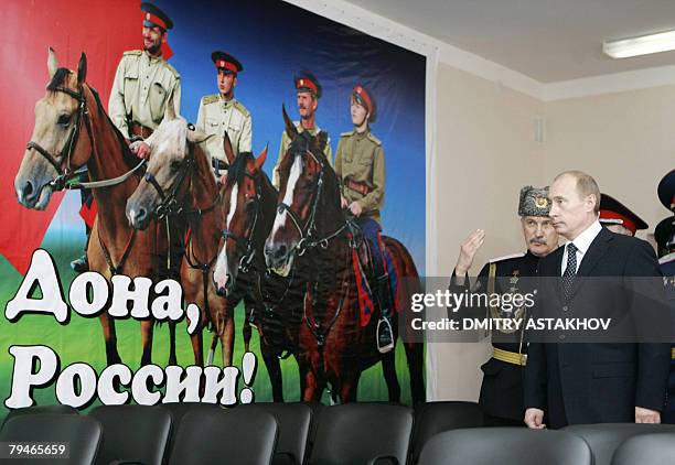 Russian President Vladimir Putin visits a Cossack cadet academy in Rostov-on-Don, 01 February 2008. Russia has invited the head of the OSCE's...