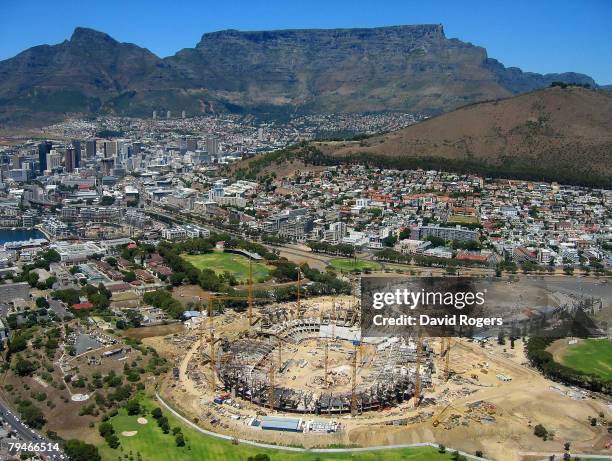 Construction of Green Point Stadium where the semi finals of the 2010 Fifa World Cup will take place continues on January 29, 2008 in Cape Town,...