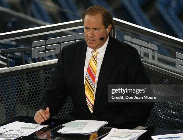 Monday Night Countdown announcer Chris Berman on the set during the game on November 20, 2006 in Jacksonville, Florida. The Jaguars defeated the...