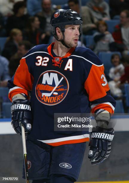 Brendan Witt of the New York Islanders looks on against the Los Angeles Kings on January 31, 2008 at Nassau Coliseum in Uniondale, New York