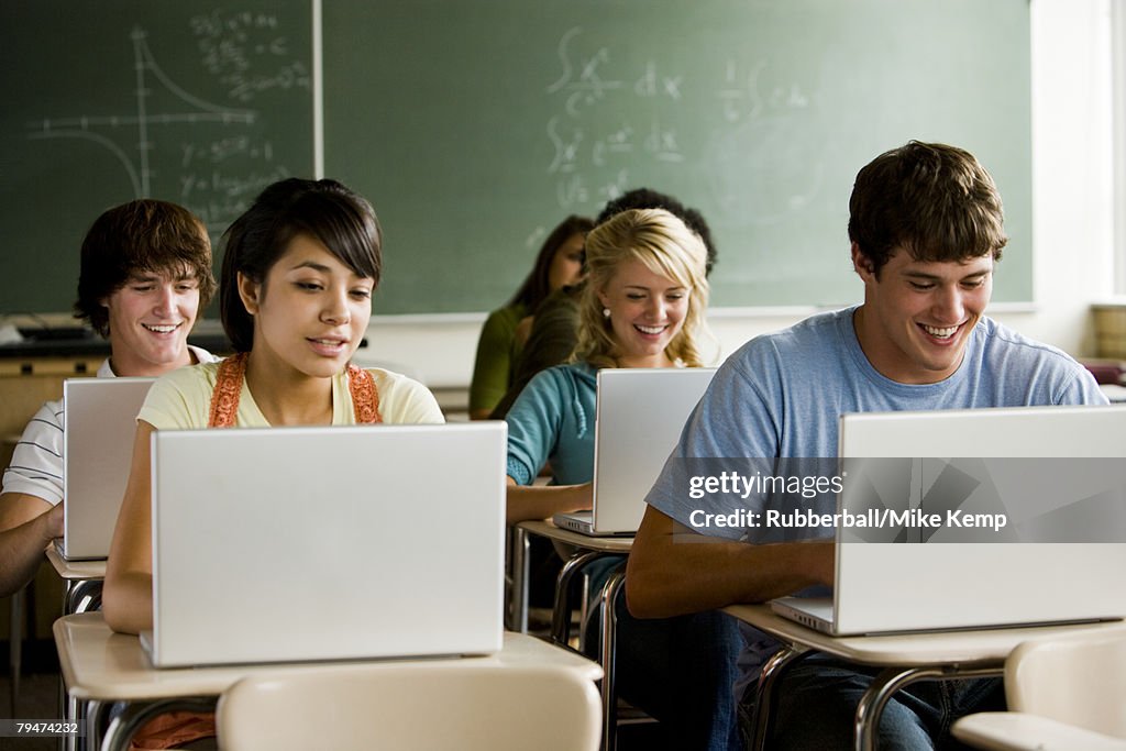 Students in a classroom with notebook computers