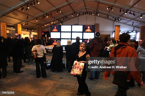 General view of the fashion tents in Bryant Park during Mercedes-Benz Fashion Week Fall 2008 on February 1, 2008 in New York City.