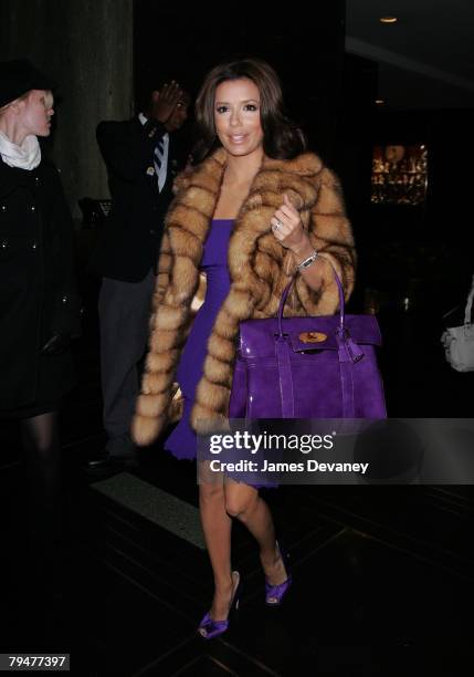 Eva Longoria Parker arrives to NBC's Rockefeller Center in New York City on January 31, 2008.