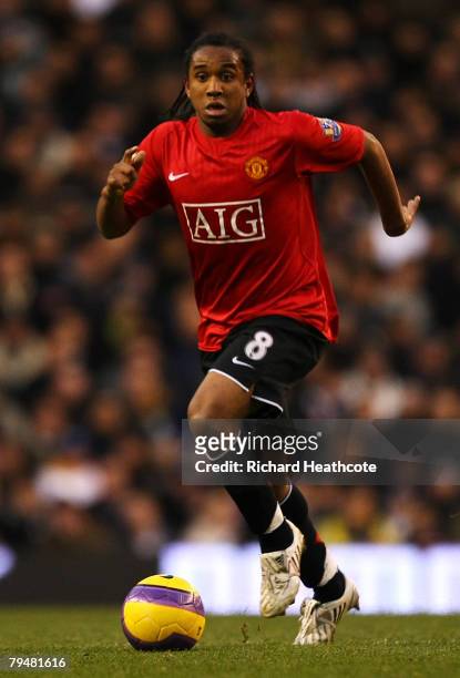 Anderson of United in action during the Barclays Premier League match between Tottenham Hotspur and Manchester United at White Hart Lane on February...