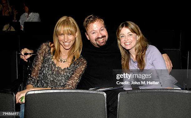 Deborah Gibson, Howard Fine and Cynthia Bain pose at Deborah Gibson's "Camp Electric Youth" scholarship auditions at the Howard Fine Acting School on...