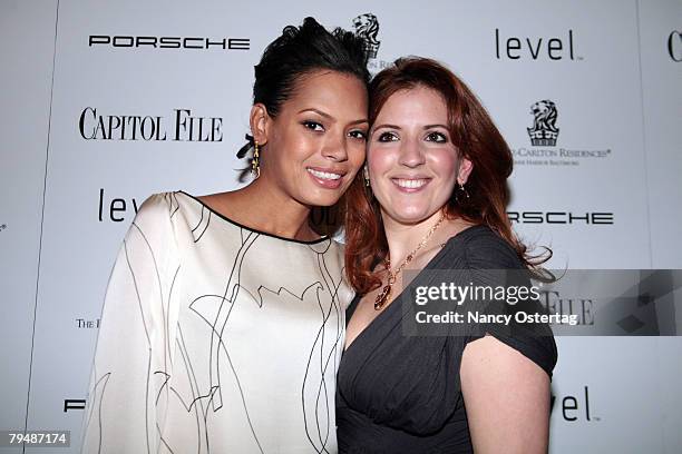 Keisha Whitaker Tiny Jewel Box Director of Marketing Paola Domenge arrives at the Capitol File Second anniversary party on February 2, 2008 in...