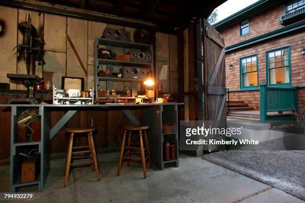 The original work bench of Hewlett-Packard founders Bill Hewlett and Dave Packard sits in a garage behind their former home where the company first...