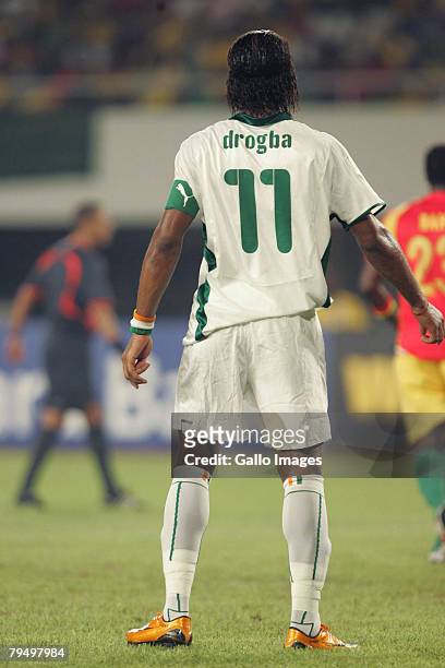 Didier Drogba is seen during the quater final AFCON match between Ivory Coast and Guinea held February 3, 2008 at the Sekondi Stadium, in...