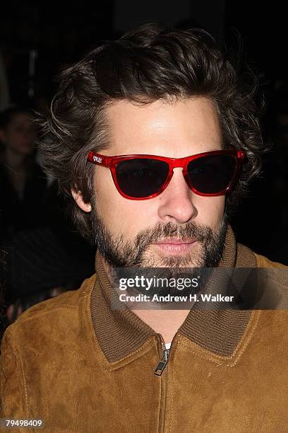 Aaron Young attends the Y-3 Fall 2008 fashion show at Pier 40 during Mercedes-Benz Fashion Week Fall 2008 on February 3, 2008 in New York City.