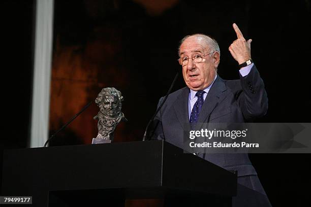 Actor Alfredo Landa during the Goya 2008 Cinema Awards Ceremony, at the Palacio de Congresos on Febraury 3, 2008 in Madrid, Spain.