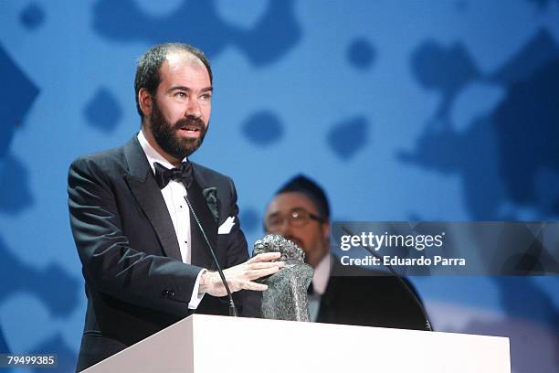 Best Director Jaime Rosales during the Goya 2008 Cinema Awards Ceremony, at the Palacio de Congresos on Febraury 3, 2008 in Madrid, Spain.