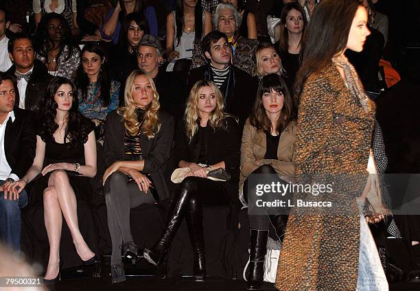 Raffaello Follieri, actress Anne Hathaway, actress Chloe Sevigny, actress Ashley Olsen, and actress/designer Milla Jovovich attend Miss Sixty Fall...