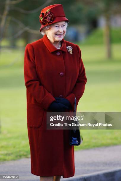 Queen Elizabeth II visits RAF Marham on February 4, 2008 in Norfolk, England. The Queen watched a flypast of Tornado jets and met squadron aircrew...