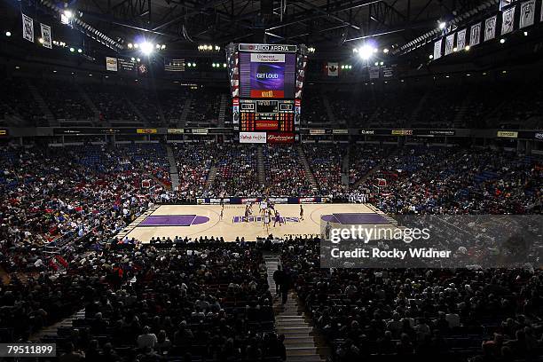 An view of the arena during the NBA game of the Sacramento Kings against the Phoenix Suns on December 30, 2007 at Arco Arena in Sacramento,...