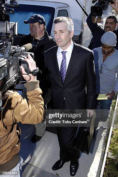 Attorney Adam Streisand leaves leaves Superior Court at the Stanley Mosk Courthouse February 4 in Los Angeles California. Streisand failed in his...
