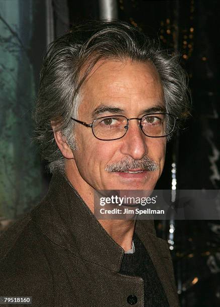 Actor David Strathairn arrives at the "The Spiderwick Chronicles" Premiere at the AMC Lincoln Square on February 4, 2008 in New York City.