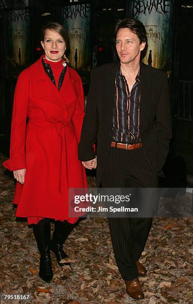 Actor Andrew McCarthy and Delores Rice arrive at the "The Spiderwick Chronicles" Premiere at the AMC Lincoln Square on February 4, 2008 in New York...