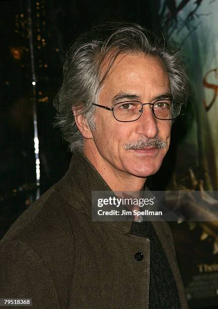 Actor David Strathairn arrives at the "The Spiderwick Chronicles" Premiere at the AMC Lincoln Square on February 4, 2008 in New York City.