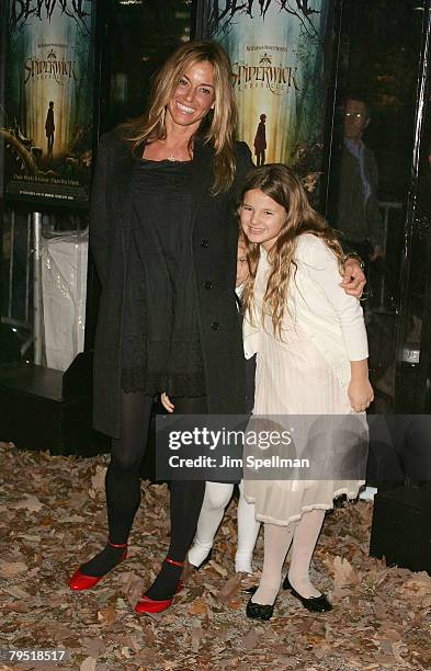 Kelly Killoren Bensimona and family arrive at the "The Spiderwick Chronicles" Premiere at the AMC Lincoln Square on February 4, 2008 in New York City.