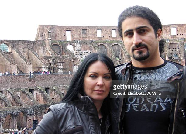 Omar Bin Laden, the 26-years-old son of al Qaeda leader Osama Bin Laden, and his wife Jane Felix-Browne pose in front of the Colosseum during a visit...