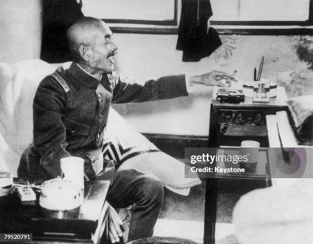 General Iwane Matsui , of the Japanese Imperial Army, at his Shanghai headquarters during the Second Sino-Japanese War, 1938. He was later executed...