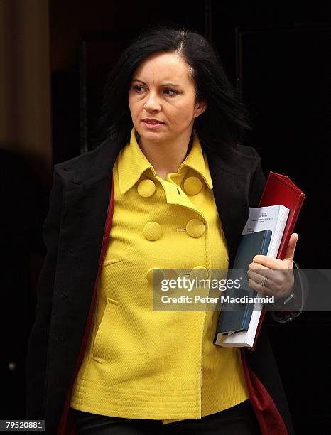 Housing Minister Caroline Flint leaves Number 10 after attending a cabinet meeting in Downing Street on February 5, 2008 in London. Caroline Flint...