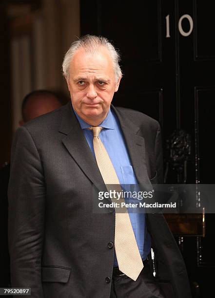 Minister of State - Lord Malloch-Brown leaves Number 10 after attending a cabinet meeting in Downing Street on February 5, 2008 in London. New...