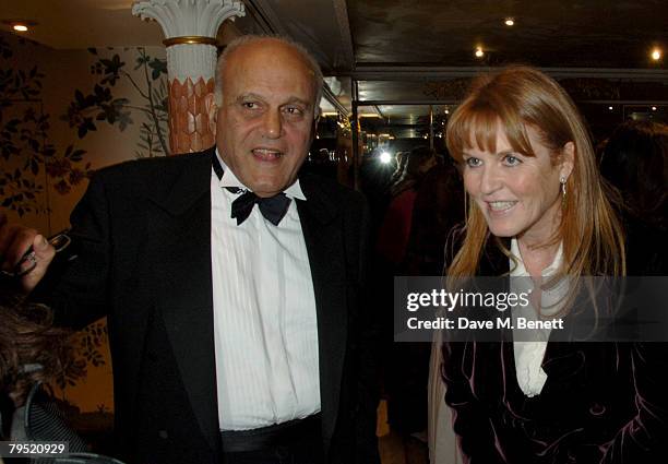 Sarah, Duchess of York, Sir Magdi Yacoub attend the Chain of Hope Annual Ball at the Dorchester Hotel on February 4, 2008 in London, England.