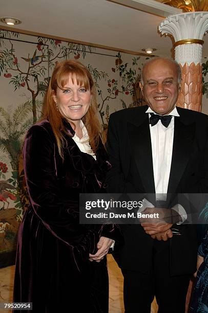 Sarah, Duchess of York and Sir Magdi Yacoub attend the Chain of Hope Annual Ball at the Dorchester Hotel on February 4, 2008 in London, England.