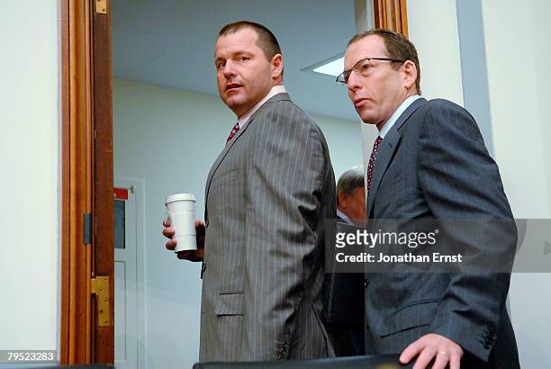 Former New York Yankees pitcher Roger Clemens arrives with his attorney Lanny Breuer to be deposed by the House Oversight and Government Reform...