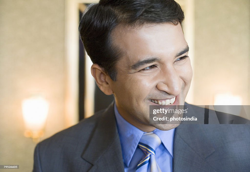 Close-up of a businessman smiling