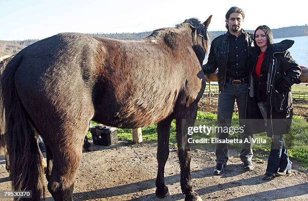 Omar Bin Laden, the 26-years-old son of al Qaeda leader Osama Bin Laden, poses with his British wife Jane Felix-Browne at Lago di Martignano, near...