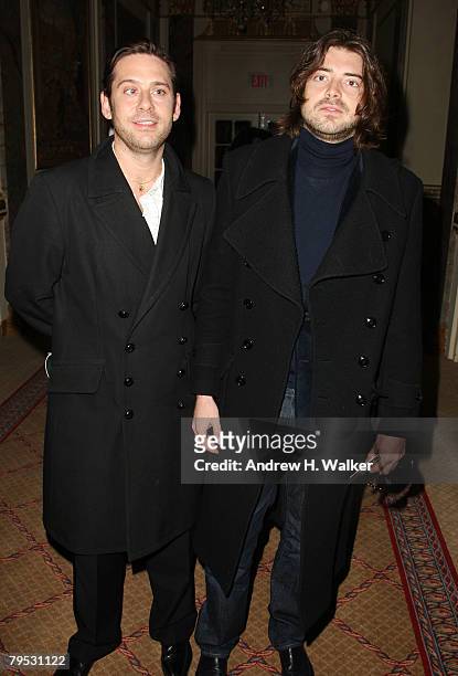 Producers Derek Anderson and Victor Kubicek attend the J Mendel Fall 2008 fashion show during Mercedes-Benz Fashion Week Fall 2008 at The Plaza Hotel...