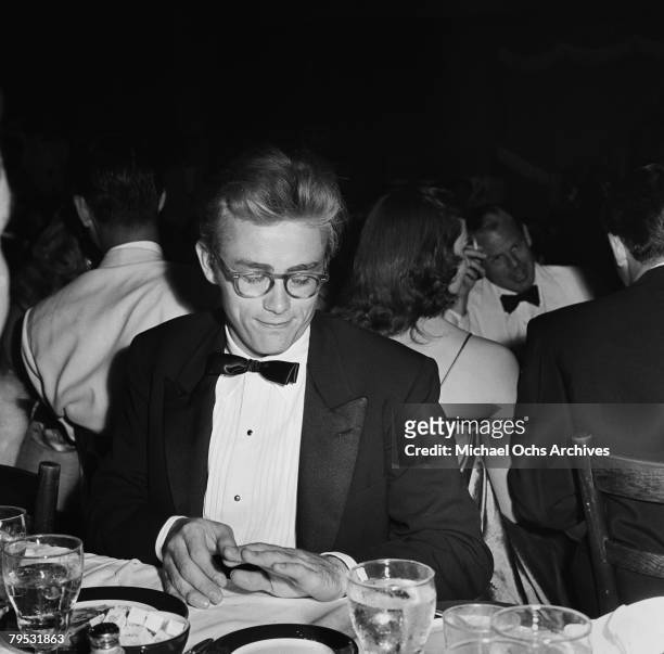 Movie star James Dean attends the Thalian Ball on August 29 1955 at Ciro's nightclub in Los Angeles, California. Dean died one month later.
