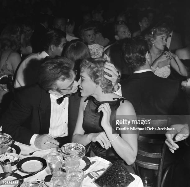 Movie star James Dean and Swiss born actress Ursula Andress attend the Thalian Ball on August 29 1955 at Ciro's nightclub in Los Angeles, California....