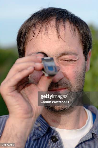 man using refractometer - refractometer stock pictures, royalty-free photos & images