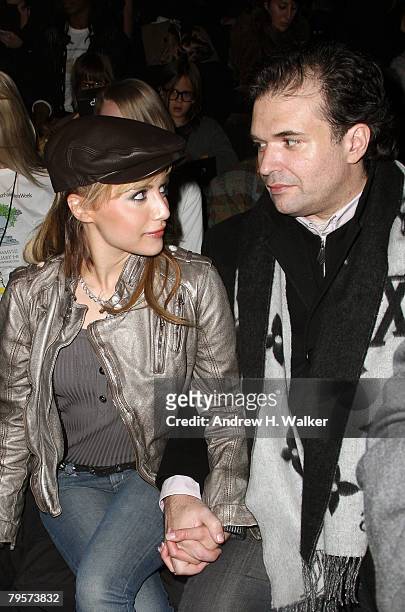 Actor Brittany Murphy and Simon Monjack attend the Diesel Fall 2008 fashion show during Mercedes-Benz Fashion Week Fall 2008 at The Tent at Bryant...