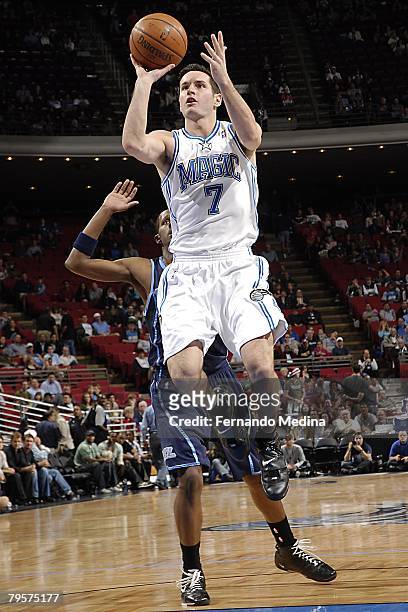 Redick of Orlando Magic goes up for the shot during the NBA game against Utah Jazz at Amway Arena on December 21, 2007 in Orlando, Florida. NOTE TO...