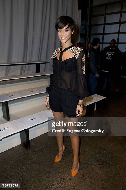 Rihanna at The Mercedes-Benz Fashion Week Fall 2008 - Matthew Williamson - Front Row in New York City on February 5, 2008.