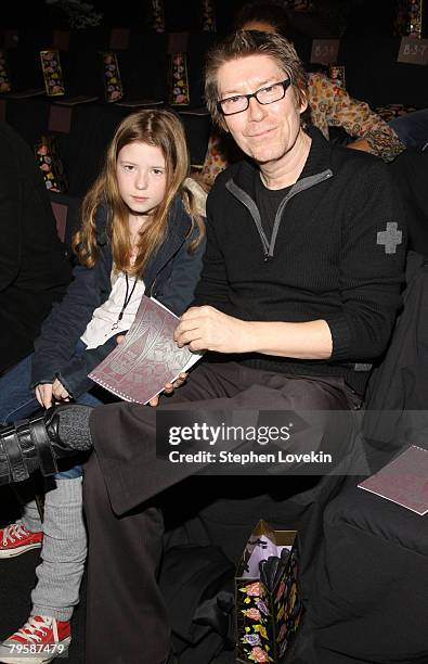 Musician Richard Butler of The Psychedelic Furs and daughter Maggie attend the Anna Sui Fall 2008 fashion show during Mercedes-Benz Fashion Week Fall...