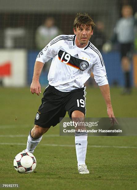 Bernd Schneider of Germany is in action during the friendly match between Austria and Germany at the Ernst Happel stadium on February 6, 2008 in...