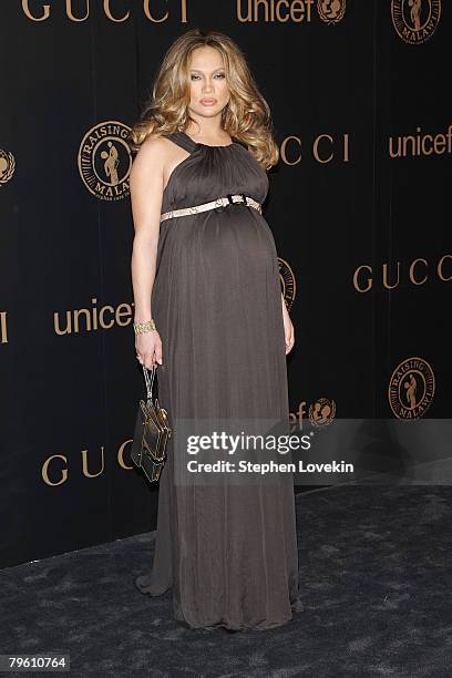 Actress/singer Jennifer Lopez attends a reception to benefit UNICEF hosted by Gucci during Mercedes-Benz Fashion Week Fall 2008 at The United Nations...