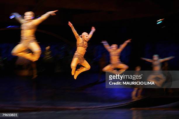 Artists of 'Cirque du Soleil' perform during a dress rehearsal of 'Alegria' show in Sao Paulo, Brazil, 06 February 2008. The international cast of 55...