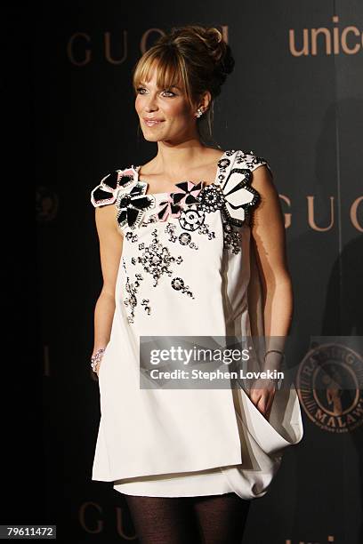 Actress Molly Sims attends a reception to benefit UNICEF hosted by Gucci during Mercedes-Benz Fashion Week Fall 2008 at The United Nations on...