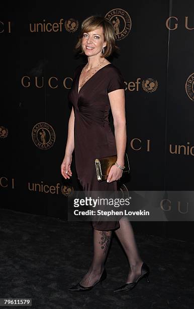 Actress Allison Janney attends a reception to benefit UNICEF hosted by Gucci during Mercedes-Benz Fashion Week Fall 2008 at The United Nations on...