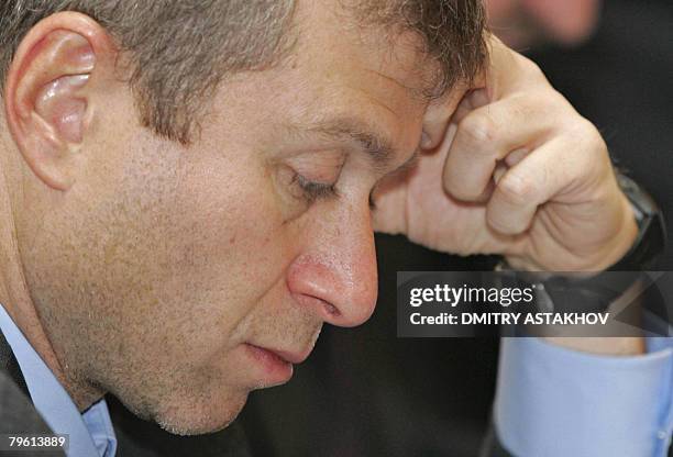 Russian billionaire owner of London's Chelsea football club Roman Abramovich attends a meeting with Russian First Deputy Prime Minister and...